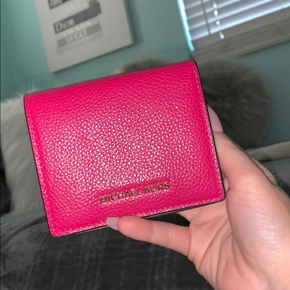 hot pink mini Michael Kors wallet